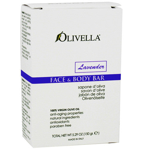 Olivella Virgin Olive Oil Face And Body Bar Soap Lavender - 5.29 Oz